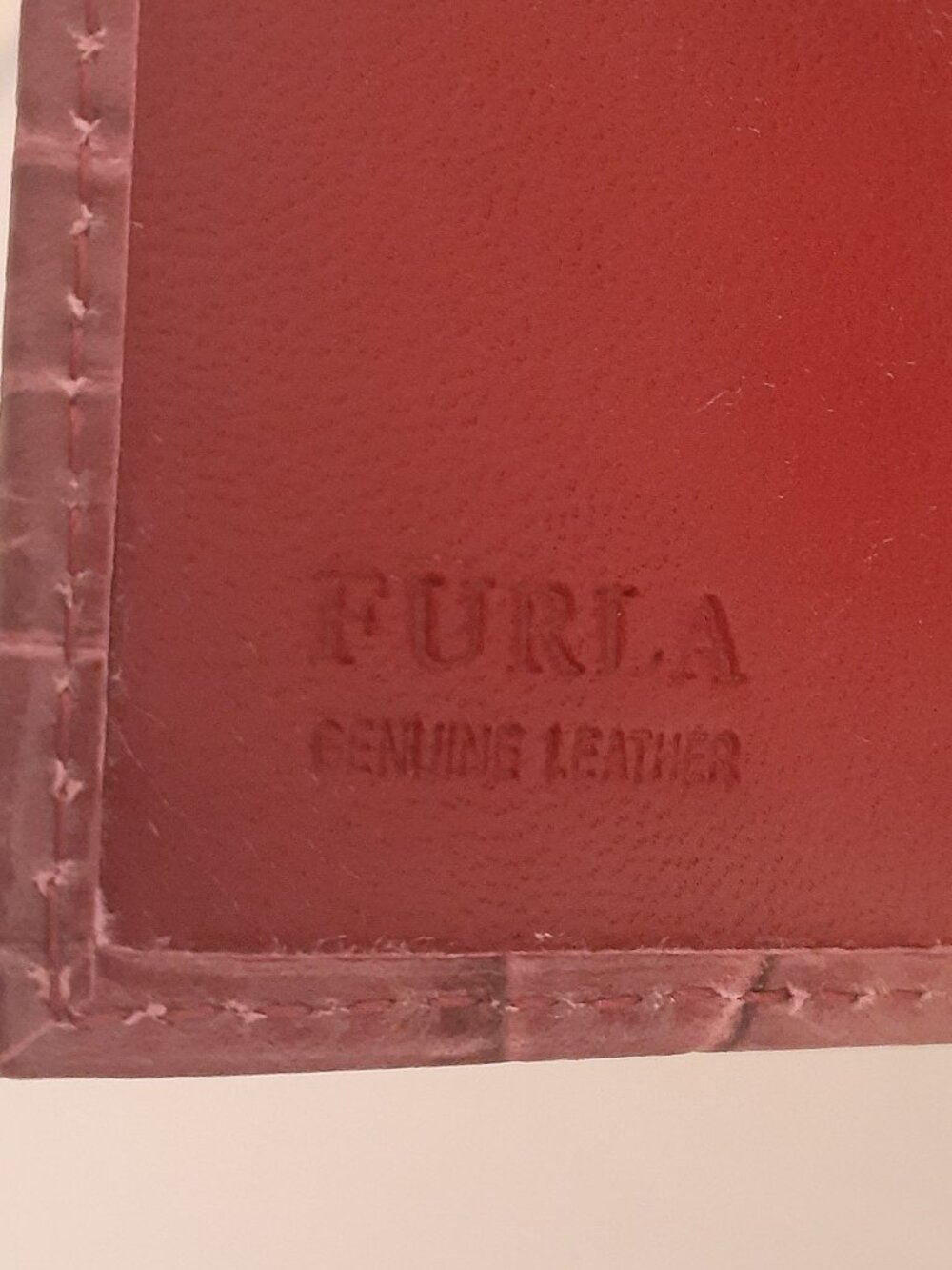 Furla   Raspberry Croc Embossed Wallet - Picture 6 of 14